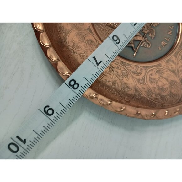 Vintage Israel Detailed Copper Hanging Wall Plate Round Decorative 8" - Picture 6 of 6